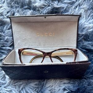 Gucci GG 3742 2EZ Cat Eye Havana Brown Gold Eyeglasses FRAME ONLY 53-16-140
